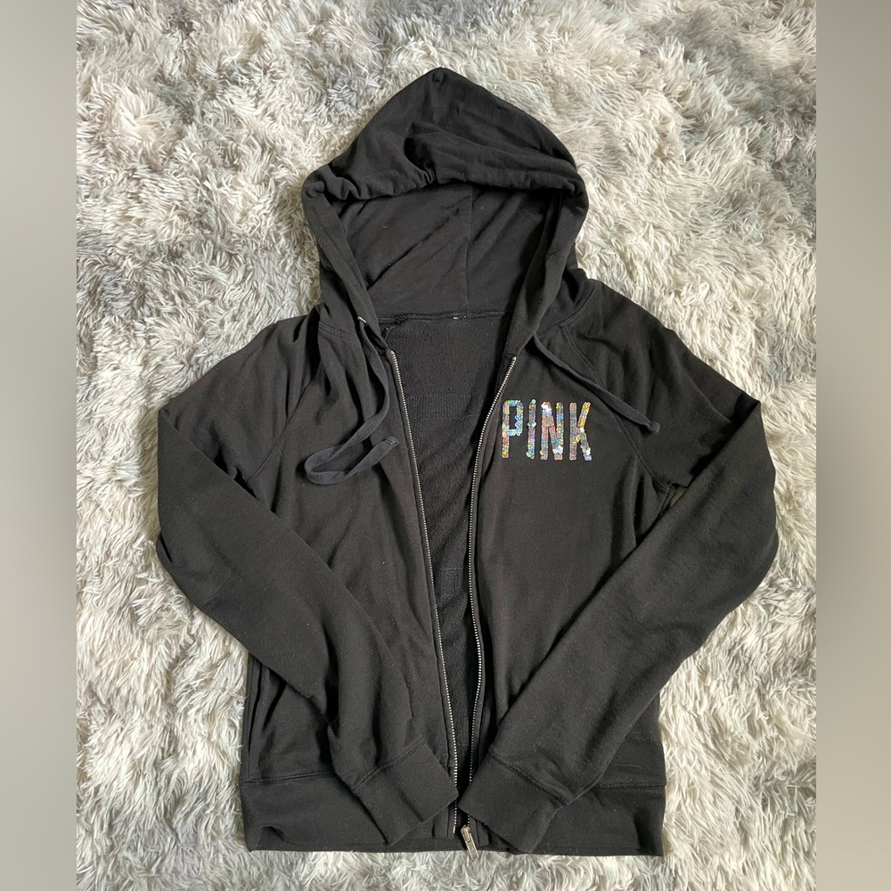 Victoria’s Secret Pink Front Zip Hoodie/ Size Small